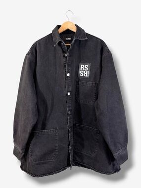 Raf Simons AW20/21 Big Fit Padded Denim Shirt Jacket Size M Washed Black